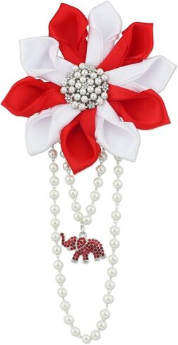 Soror Gift for Women Pearl Flower Brooch Pin with Red Elephant Greek Sorority Paraphernalia Gift Sisterhood Jewelry for Soror in Kuwait