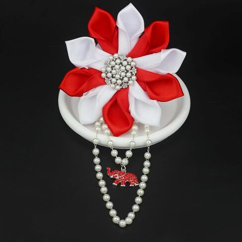 Soror Gift for Women Pearl Flower Brooch Pin with Red Elephant Greek Sorority Paraphernalia Gift Sisterhood Jewelry for Soror in Kuwait