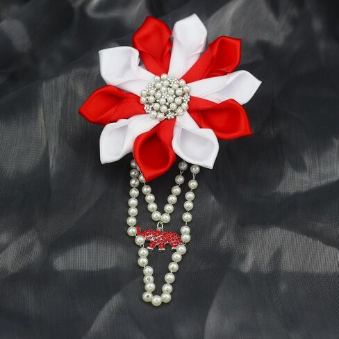 Soror Gift for Women Pearl Flower Brooch Pin with Red Elephant Greek Sorority Paraphernalia Gift Sisterhood Jewelry for Soror in Kuwait