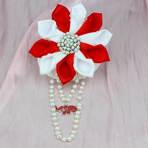 Soror Gift for Women Pearl Flower Brooch Pin with Red Elephant Greek Sorority Paraphernalia Gift Sisterhood Jewelry for Soror in Kuwait