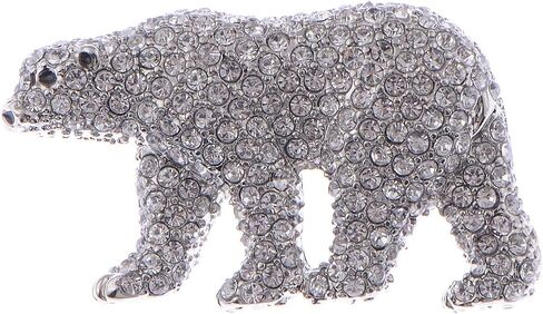 Alilang Women's Polar Bear Brooch Clear Clears Christmas Winter Holiday Pin Shawr Brooch in Kuwait