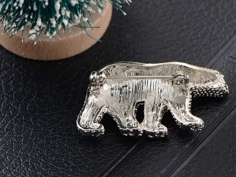 Alilang Women's Polar Bear Brooch Clear Clears Christmas Winter Holiday Pin Shawr Brooch in Kuwait
