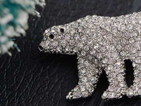 Alilang Women's Polar Bear Brooch Clear Clears Christmas Winter Holiday Pin Shawr Brooch in Saudi Arabia