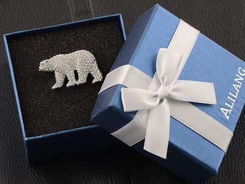 Alilang Women's Polar Bear Brooch Clear Clears Christmas Winter Holiday Pin Shawr Brooch in Kuwait