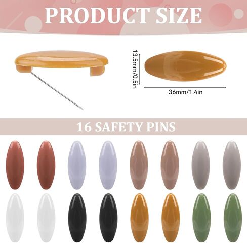 16pcs حجاب دبابيس وشاح دبابيس السلامة ملونة جوفاء البيضاوي دبوس الوشاح دبوس الدبوس الزخرفة ديكور وشاح البلاستيك ملحقات الحجاب للنساء in Saudi Arabia
