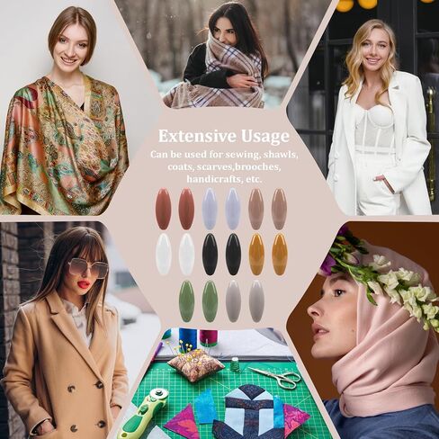 16pcs حجاب دبابيس وشاح دبابيس السلامة ملونة جوفاء البيضاوي دبوس الوشاح دبوس الدبوس الزخرفة ديكور وشاح البلاستيك ملحقات الحجاب للنساء in Saudi Arabia