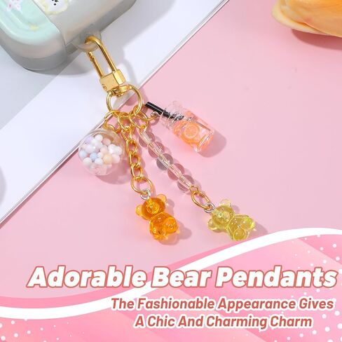 2Pcs Cute Resin Bear Keychains for Women - Kawaii Cell Phone Keyring Pendants Bag Charms, Wallet Purse Backpack Keychain, Candy Key Chains Cute for Women Girls in Saudi Arabia