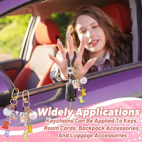 2Pcs Cute Resin Bear Keychains for Women - Kawaii Cell Phone Keyring Pendants Bag Charms, Wallet Purse Backpack Keychain, Candy Key Chains Cute for Women Girls in Saudi Arabia