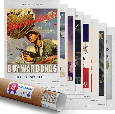 Quarterhouse American War Paintings Poster Set, Social Studies Classroom Learning Materials for K-12 Students and Teachers, Set of 10, 12 x 18 Inches, Extra Durable in Kuwait