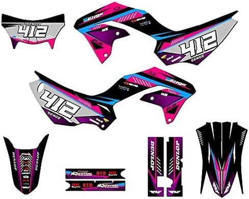 2020-2022 KLX 230 Surge Pink Senge Graphics Complete Kit with Rider I.D. Compatible with Kawasaki in Kuwait