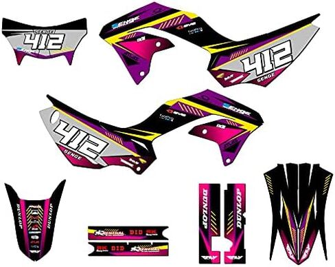 2020-2022 KLX 230 Surge Pink Senge Graphics Complete Kit with Rider I.D. Compatible with Kawasaki in Kuwait