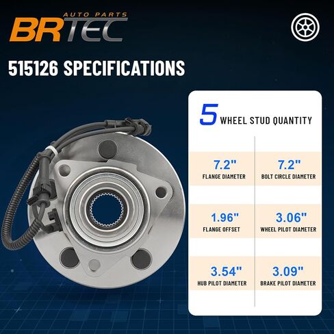 515126 محور العجلة اليسرى/اليمنى الأمامي وحامله ل Dodge RAM 1500 2009 2010 ، لـ RAM 1500 2011 5 LUGS W/ABS in Saudi Arabia