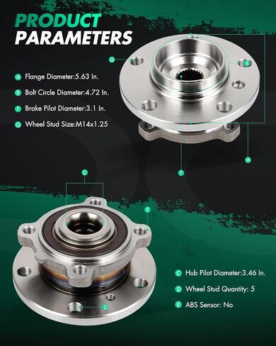 Scitoo 2PCS Front/الخلفية المحامل المحمل مجموعة 512573 ملائمة لـ Mini Cooper Paceman 2013 2014 2015 2016 ، لـ Mini Cooper Countryman 2011-2016 ، FWD/AWD W/ABS in Saudi Arabia