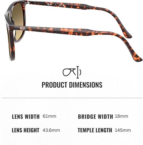 Ray-Ban RB2216 مستطيل الشكل الشمسي مع حزمة مجموعة النظارات الرسمية in Kuwait