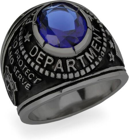 MIA ARTE MENS Custom US US VINTAGE ORBING SHIELD RING مع اسم محفور | TK316 متين الفولاذ المقاوم للصدأ | حجم 8-14 in Saudi Arabia