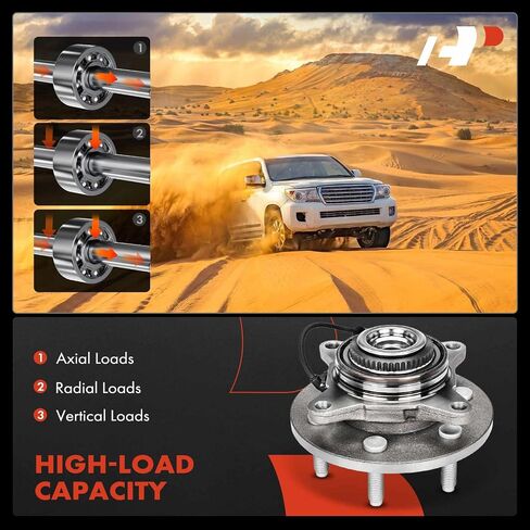 A-Premium Front Wheel Bearing and Hub Assembly with ABS & 6-Lug Compatible with Ford Expedition 2000-2006 & Lincoln Navigator 2000-2006, 4WD Only in Saudi Arabia