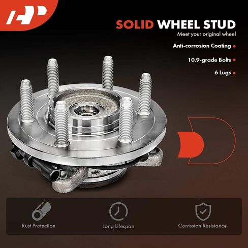 A-Premium Front Wheel Bearing and Hub Assembly with ABS & 6-Lug Compatible with Ford Expedition 2000-2006 & Lincoln Navigator 2000-2006, 4WD Only in Saudi Arabia