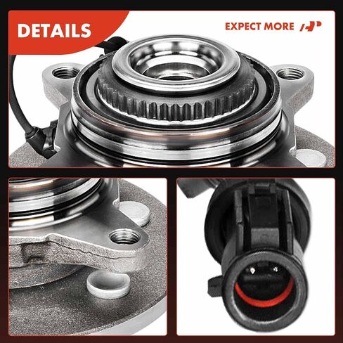 A-Premium Front Wheel Bearing and Hub Assembly with ABS & 6-Lug Compatible with Ford Expedition 2000-2006 & Lincoln Navigator 2000-2006, 4WD Only in Saudi Arabia