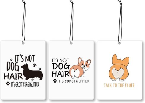 Mancheng-zi Funny Corgi Dog Car Air Freshener 3Pcs, Corgi Gifts for Lover Women Air Freshener Hanging for Cars Closet Drawer or Books, Cute Dog Car Accessories Mirror Decor for Women in Kuwait