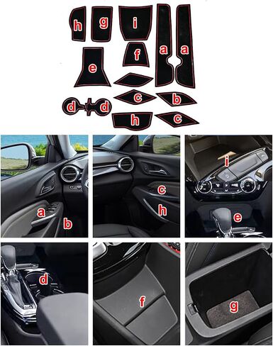 إدراج حامل الكأس لعام 2024 2025 ملحقات Chevy/Chevrolet Trax (LS ، 1RS LT ، 2RS ، ACTIVE) الداخلية المخصصة غير المخصصة للانزلاق ، لحصير بطانة وحدة التحكم المركزية ، لبطانات جيب الأبواب 14pcs (أصفر) in Kuwait