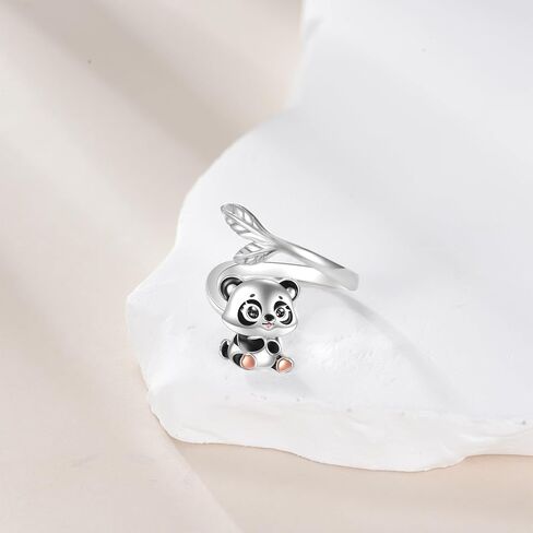 Feather Ring 925 Sterling Silver Turquoise Ring Adjustable Open Ring Jewelry Gifts for Women in Kuwait