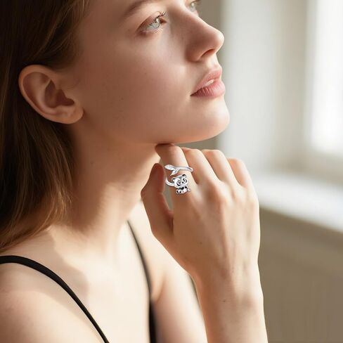 Feather Ring 925 Sterling Silver Turquoise Ring Adjustable Open Ring Jewelry Gifts for Women in Kuwait