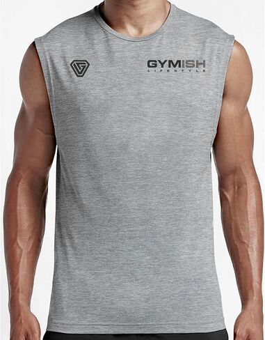 Gymish Lifestyle Great Future Back Graphic Fitness Tank, Sleeveless Bodybuilding Athletic Tank Top in Saudi Arabia