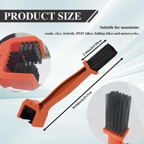 Motorcycle Chain Brush, Chain Cleaner, Bike Chain Cleaning Brush with Double-Ended Brushes, Motor and Bicycle Chain Gears Maintenance Cleaning Tool for Motorcycle Chain (Black) in Saudi Arabia