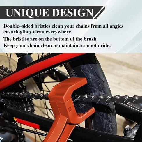 Motorcycle Chain Brush, Chain Cleaner, Bike Chain Cleaning Brush with Double-Ended Brushes, Motor and Bicycle Chain Gears Maintenance Cleaning Tool for Motorcycle Chain (Black) in Saudi Arabia