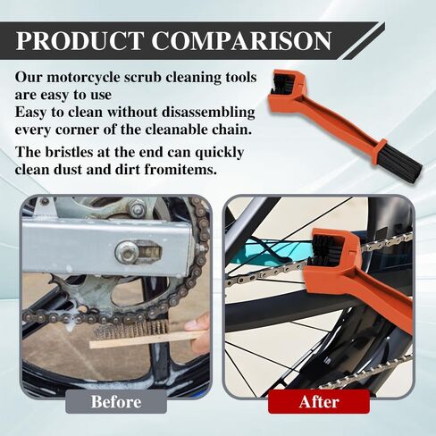 Motorcycle Chain Brush, Chain Cleaner, Bike Chain Cleaning Brush with Double-Ended Brushes, Motor and Bicycle Chain Gears Maintenance Cleaning Tool for Motorcycle Chain (Black) in Saudi Arabia