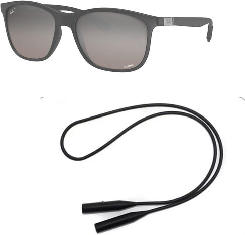 Ray-Ban RB4330CH Sunglasses Bundle: RB 4330CH Chromance 60175J Chromance Sand Gray Mirro and Universal Anti Slicone Leash in Saudi Arabia