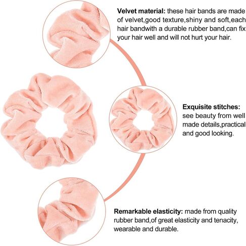 صراخ الشعر الباستيل الصخور مرنة scrunchy bobbles مخملية العصابات بوهو الشعر الناعم ملحقات الشعر للبنات (12 لونا) in Saudi Arabia