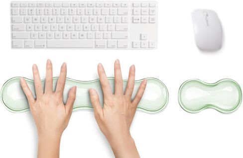 Mouse Pad with Wrist Rest, Soft Cloud Gel Keyboard Mouse Pad Set with Hand Wrist Support, Cute Non Slip Office Desk Accessories for Comfort/Pain Relief/PC Gaming/Computer/Laptop, Clear in Saudi Arabia