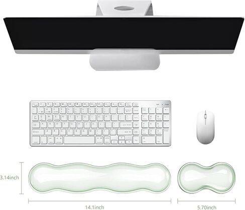 Mouse Pad with Wrist Rest, Soft Cloud Gel Keyboard Mouse Pad Set with Hand Wrist Support, Cute Non Slip Office Desk Accessories for Comfort/Pain Relief/PC Gaming/Computer/Laptop, Clear in Saudi Arabia