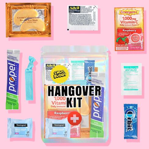12 Pre-Filled Hangover Kit Bags - Bachelorette Hangover Kit - Bridesmaid Gifts, Bachelorette Party Favors, & More - Hangover Recovery Kit - Hangover Kit Supplies in Saudi Arabia