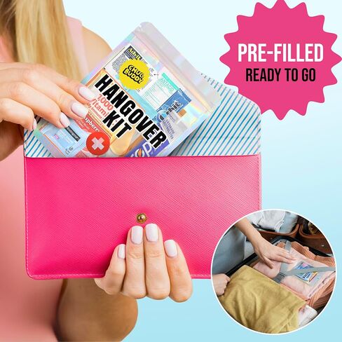 12 Pre-Filled Hangover Kit Bags - Bachelorette Hangover Kit - Bridesmaid Gifts, Bachelorette Party Favors, & More - Hangover Recovery Kit - Hangover Kit Supplies in Saudi Arabia