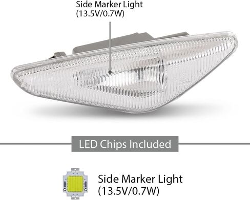 LED Side Marker Light Turn Signal Lights Clear Lens Pair Clear Lens Compatible with BMW X5 E70 2007-2014, Fit X3 F25 2011-2015, Fit X6 E71 2008-2014 63137171007, 63137171008 in Saudi Arabia