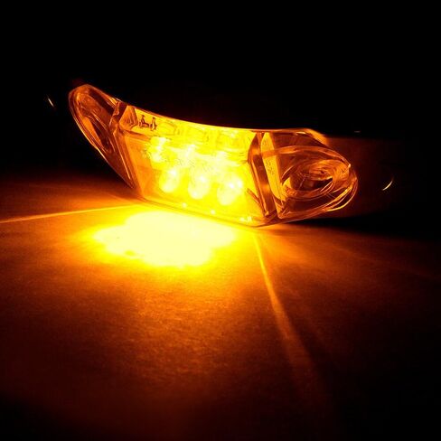 10x Oval LED Trailer Marker Light w/Chrome Bezel 6 LED Amber/Red Top Clearance Indicator Lights Surface Mount for Truck Trailer Boat Car RV in Saudi Arabia