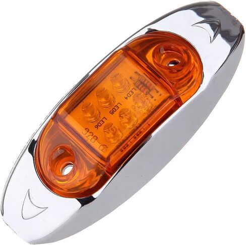 10x Oval LED Trailer Marker Light w/Chrome Bezel 6 LED Amber/Red Top Clearance Indicator Lights Surface Mount for Truck Trailer Boat Car RV in Saudi Arabia