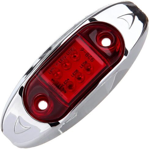 10x Oval LED Trailer Marker Light w/Chrome Bezel 6 LED Amber/Red Top Clearance Indicator Lights Surface Mount for Truck Trailer Boat Car RV in Saudi Arabia