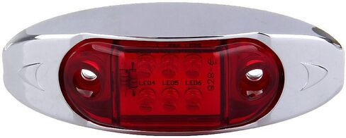 10x Oval LED Trailer Marker Light w/Chrome Bezel 6 LED Amber/Red Top Clearance Indicator Lights Surface Mount for Truck Trailer Boat Car RV in Saudi Arabia