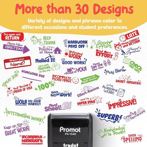 الترويج يتم فحصه معًا - ختم الدرجات المعلمين في مجال المطاط - الحبر الأحمر in Kuwait