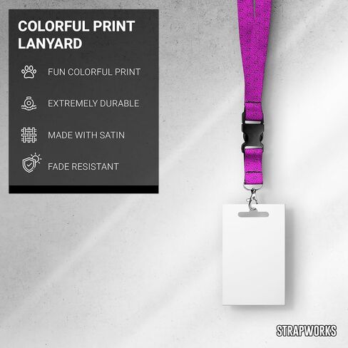 PRINT LANYARD - قلادة ساتان مفاتيح مع مشبك الإصدار الجانبي والمفاجئ ، حامل شارة الهوية - 1 بوصة ، الكون in Kuwait
