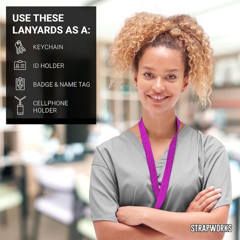 PRINT LANYARD - قلادة ساتان مفاتيح مع مشبك الإصدار الجانبي والمفاجئ ، حامل شارة الهوية - 1 بوصة ، الكون in Kuwait