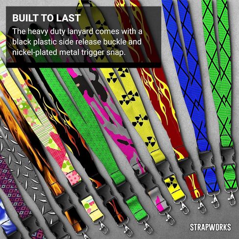 PRINT LANYARD - قلادة ساتان مفاتيح مع مشبك الإصدار الجانبي والمفاجئ ، حامل شارة الهوية - 1 بوصة ، الكون in Kuwait