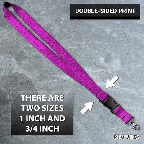 PRINT LANYARD - قلادة ساتان مفاتيح مع مشبك الإصدار الجانبي والمفاجئ ، حامل شارة الهوية - 1 بوصة ، الكون in Kuwait