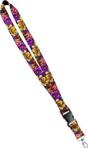 PRINT LANYARD - قلادة ساتان مفاتيح مع مشبك الإصدار الجانبي والمفاجئ ، حامل شارة الهوية - 1 بوصة ، الكون in Kuwait