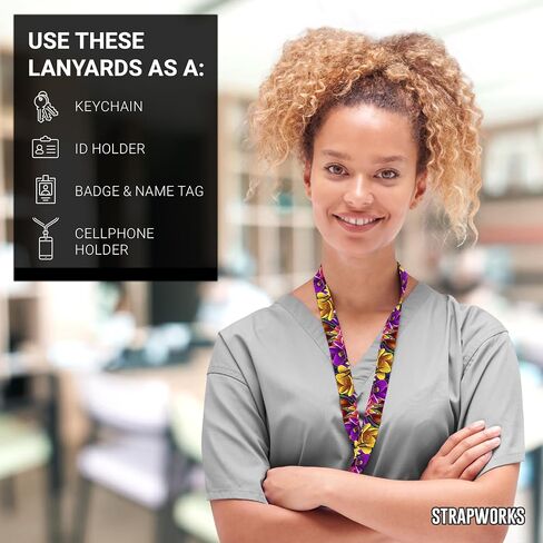 PRINT LANYARD - قلادة ساتان مفاتيح مع مشبك الإصدار الجانبي والمفاجئ ، حامل شارة الهوية - 1 بوصة ، الكون in Kuwait