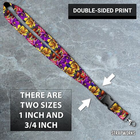 PRINT LANYARD - قلادة ساتان مفاتيح مع مشبك الإصدار الجانبي والمفاجئ ، حامل شارة الهوية - 1 بوصة ، الكون in Kuwait