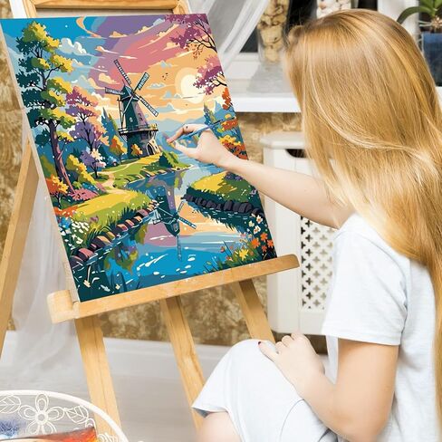 طلاء Zythron بواسطة مجموعات الأرقام للبالغين ، والطلاء حسب العدد المناظر الطبيعية للمبتدئين للبالغين ، وملف غروب الشمس مع الطلاء الأكريلي in Kuwait